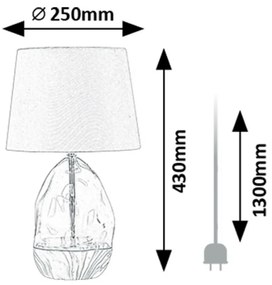 Rabalux 74227 dekoratívna stolná lampa Apolonia, biela, E27, 1x max. 40W, IP20