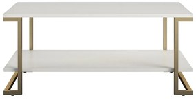 Konferenčný stolík v bielo-zlatej farbe CosmoLiving by Cosmopolitan Camila, 106 x 45 cm