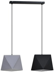 Závesné svietidlo Diamond, 2x textilné tienidlo (mix 5 farieb), (výber z 2 farieb konštrukcie)
