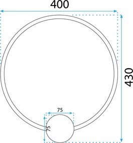 Toolight Toolight, LED nástenné svietidlo 40cm 17W APP1387-CW, zlatá lesklá, OSW-00911