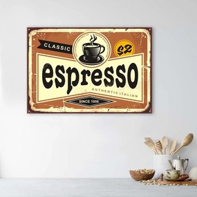 Obraz na plátně Retro nápis káva espresso - 120x80 cm