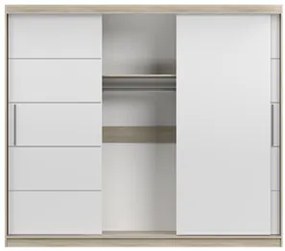 Šatníková skriňa ALBA II 250 cm dub sonoma/biela