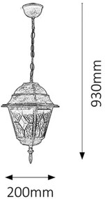 Rabalux 8184 - Vonkajší luster MONACO 1xE27/60W/230V