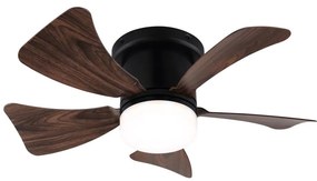 ZEVENTI - LED Stmievateľný stropný ventilátor MUNDAKA LED/10W/230V hnedá + DO ZV0049