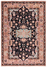Flair Rugs, Kusový koberec Wool Loop Blossom Pink/Black, 200x290, ružová, obývacia izba