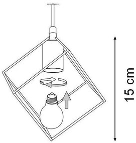 Ideal Lux - Luster na lanku ICE 5xE27/60W/230V pr. 50 cm čierna
