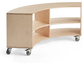 Mobilný úložný regál RICO, oblúkový, 865x1500x375 mm, breza