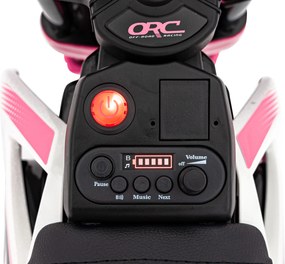 Ramiz Detská motorka na batérie PANTONE 361C Ružová + Audio panel + Pomalý štart + Kolesá EVA