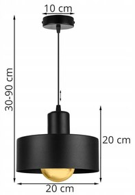 Závesné svietidlo BARCELONA, 1x kovové tienidlo (výber z 2 farieb)