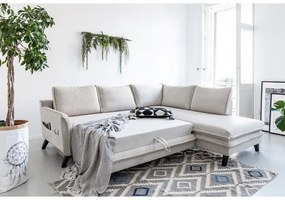Svetlobéžová rozkladacia rohová pohovka Miuform Charming Charlie L, pravý roh