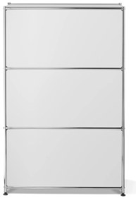 Kovový regál »CN3« s 3 výklopnými priehradkami, biely