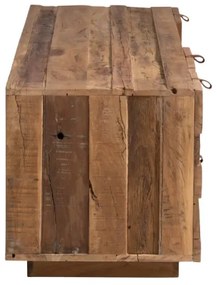 furniture-nabytek.cz - Masívny TV stolík z recyklovaného starého dreva, hnedý – 180×45×45 cm