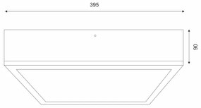 Stropné svietidlo NATURAL SQUARE 4xE27/15W/230V 39x39 cm borovica/čierna