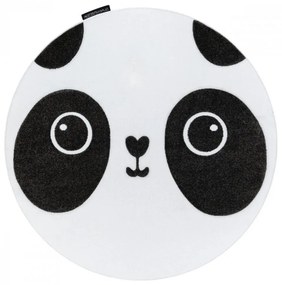 Detský kusový koberec Panda biely kruh 120cm