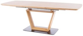 Rozkladací jedálenský stôl 160-220 cm Shirl (dub + čierna) (pre 8 a viac osôb). Vlastná spoľahlivá doprava až k Vám domov. 1050800