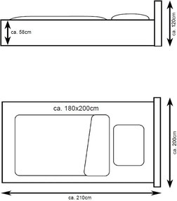 Posteľ Lusaka 180x200 cm, stredne šedá látka