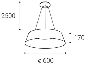 LED2 Závesné LED osvetlenie na lanku KATY, 60W, 3000K/4000K, okrúhle, biele