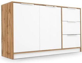 Komoda Duarte 2d3s Biela / Dub Wotan
