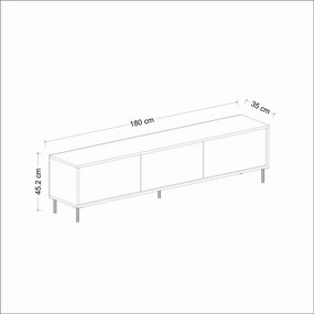 Imaj Biely mramorový a zlatý TV stolík