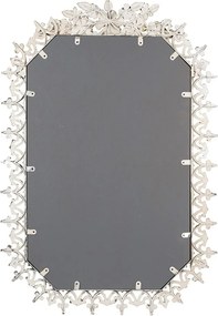 Šedobéžové anik nástenné zrkadlo s ozdobnými kvetmi Viloé - 63*3*93 cm