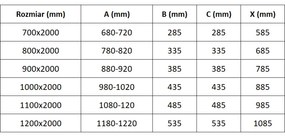 Mexen Exo, dvojkrídlové sprchové dvere 80x200 cm, 6mm číre sklo, chrómový profil, 814-080-000-01-00