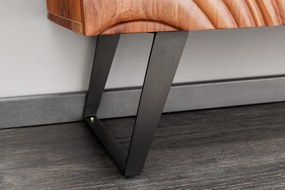 Komoda FLUID 120 cm 3D akáciové drevo orech hnedá