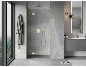 Mexen Mist-H L, 1-krídlové sprchové dvere ľavé 115 cm, číre sklo, zlatý matný profil, 8A5L-115-000-55-00-L