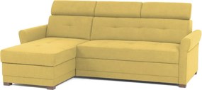 Rohová sedacia súprava Harris, žltá kari látka,ľavý roh