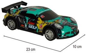 KIK Športové RC auto na diaľkové ovládanie, modro-zelené, 23 cm