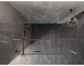 Mexen Lunar T, sklápací sprchový kút ľavý 125 x 80 cm, 8mm číre sklo, profil ružové zlato, 834T-125-080-60-00-L