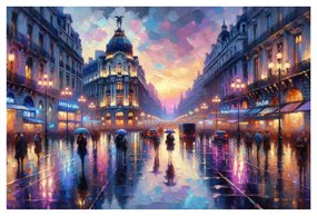 Obraz maliarsky pohľad na večerný Paríž