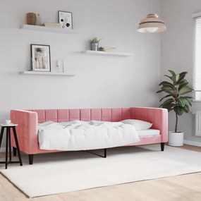 Denná posteľ ružová 80x200 cm zamat 354004