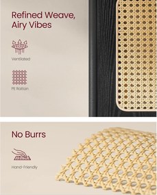 5-úrovňová rohová polica, polica na knihy s polyratanovými stranami, čierna