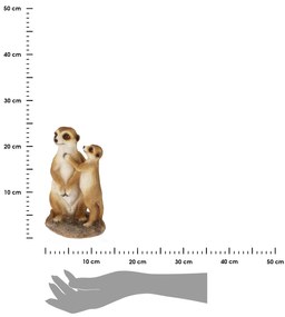 Záhradná figúrka z polyresinu Meerkat, 24 cm, hnedá