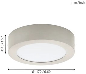 Eglo 94523 - LED stropné svietidlo FUEVA 1 LED/10,9W/230V