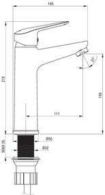 Deante Boro, umývadlová batéria h-218, chrómová, DEA-BMO_020N