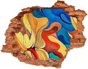 Diera 3D v stene nálepka Abstraktné kvetinové nd-c-62510188