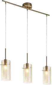 Searchlight 3303-3CP - Luster na lanku DUO 3xE14/60W/230V mosadz