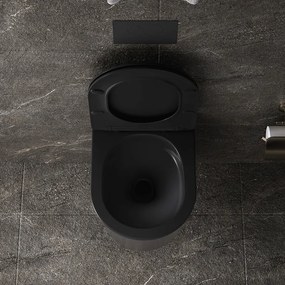 BPS-koupelny Závesná WC misa so SoftClose sedadlom HYD-4667, čierna matná