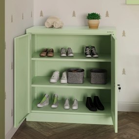 Kovová skrinka BEATA, 900 x 930 x 400 mm, Fresh Style: pastelovo zelená