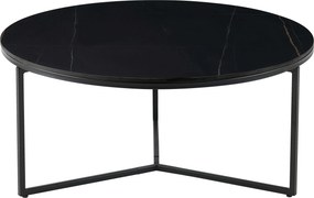XXXLutz KONFERENČNÝ STOLÍK, čierna, kov, keramika, 80/80/37 cm Livetastic - Stolíky do obývačky - 002056001402