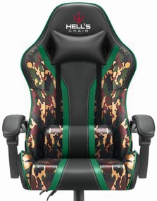 Hells Herné kreslo Hell's Chair HC-1005 Battle Camo Military Black