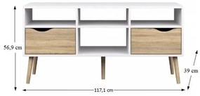 Kondela TV stolík OSLO 75391, dub sonoma/biela