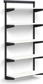 Nástenný regál RELY, základná sekcia, laminátové police, 1800x900x300 mm, antracit/biela