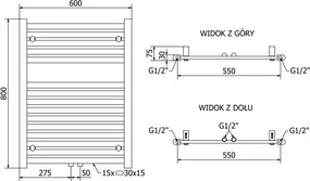 Mexen Hades, vykurovacie teleso 800x600 mm, 447 W, antracitová, W104-0800-600-00-66