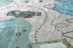 Detský koberec protišmykový BAMBINO 61590 krémový / modrý
