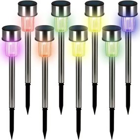 InternetovaZahrada Sada 8 LED solárnych lámp - farebné