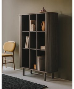 Tmavohnedá skrinka v dekore jaseňa s posuvnými dverami 110x140 cm Mailen – Kave Home