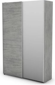 Šatníková skriňa Carlos 125/43 2D, šedý betón, 125 cm