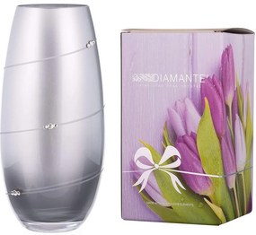 Diamante sklenená váza Silhouette City Barel Silver so Swarovski kryštálmi 25 cm